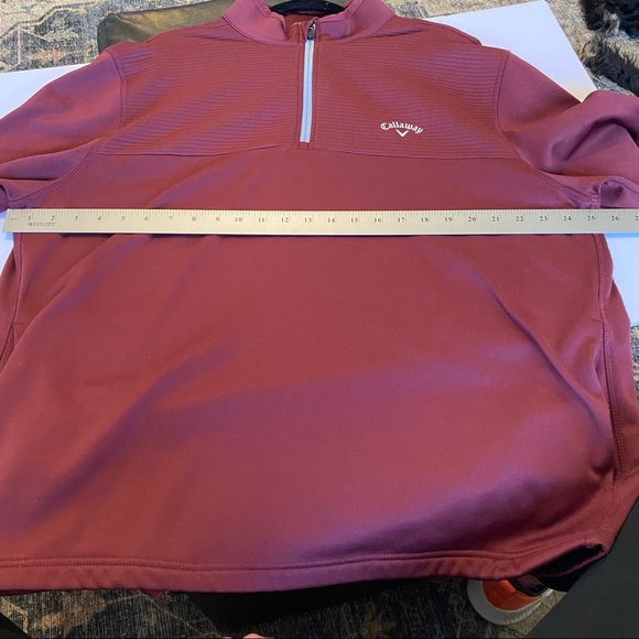 Callaway XL 1/4 Zip Pullover Sweater Men Maroon Golf Shirt - Picture 3 of 13